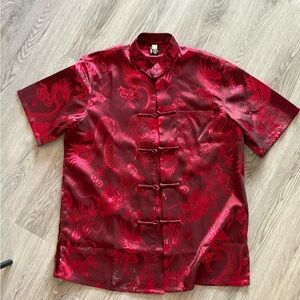 Red Dragon Embroidered Shirt